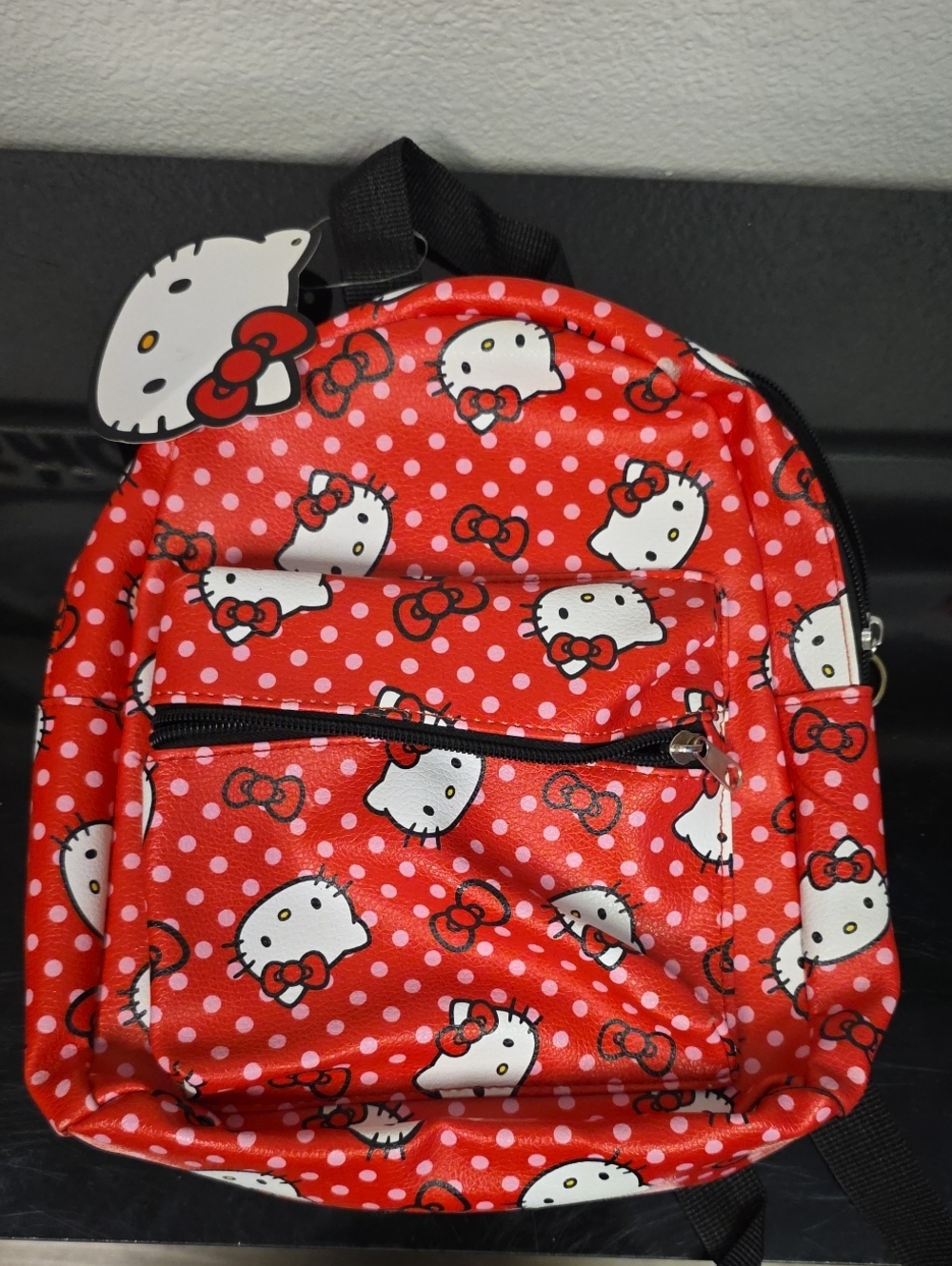 Hello Kitty Sanrio Polka Dot Faux Leather Mini Backpack New